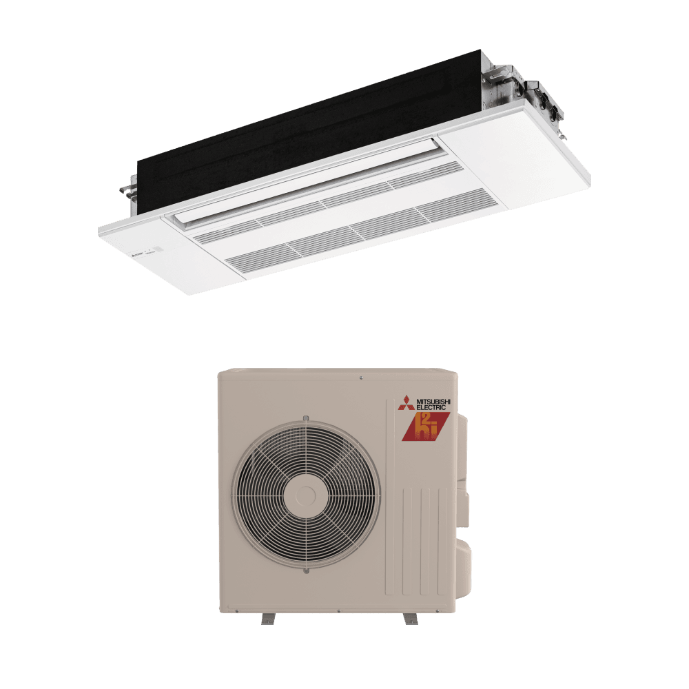 Mitsubishi Electric ceiling cassette with outdoor heat pump