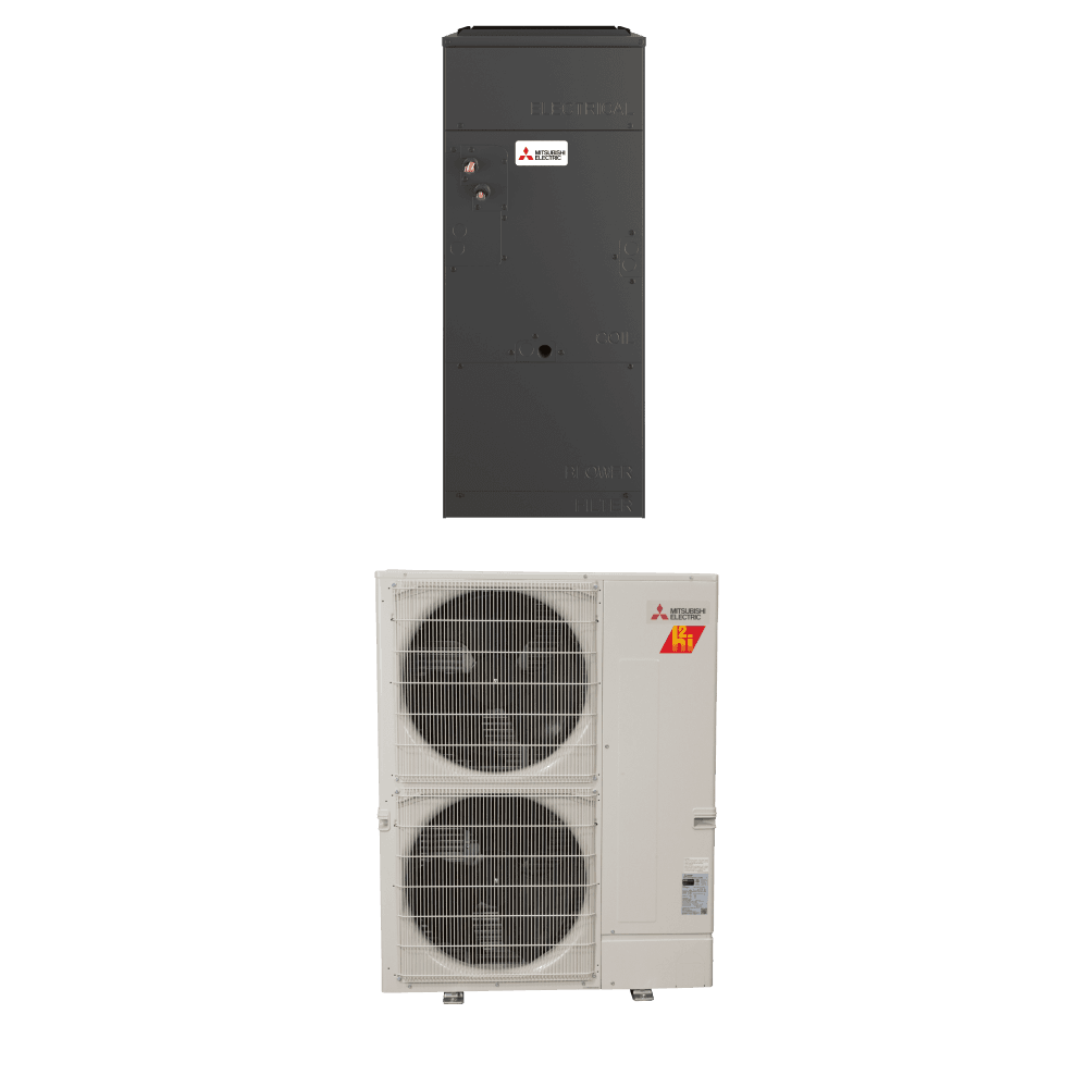 Mitsubishi Electric ducted air handler with outdoor heat pump